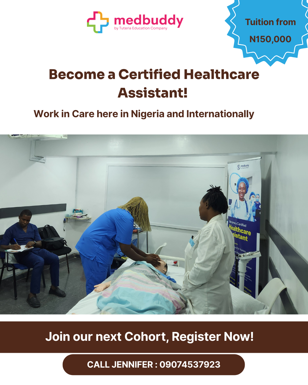 Medbuddy Academy Facebook ad: Earn More. Do More. Be a Certified HCA.