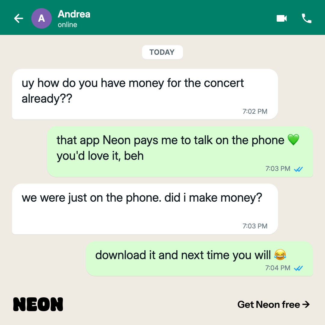 Neon Mobile Facebook ad