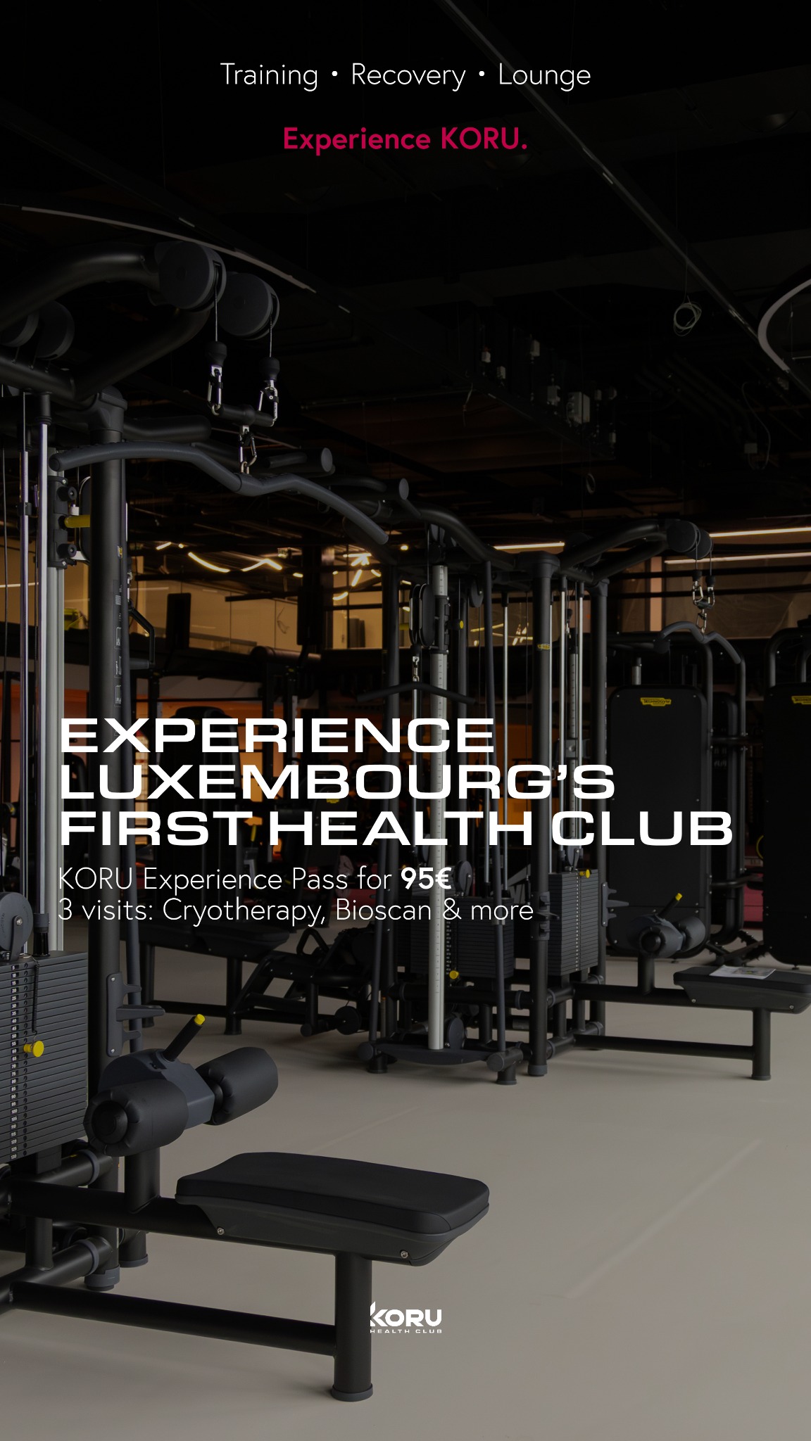 KORU Health Club Facebook ad: Discover KORU with our Experience Pass