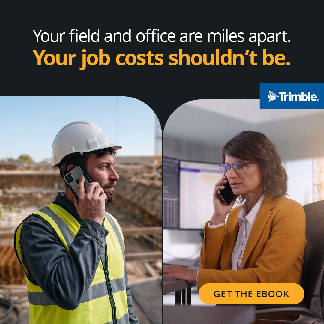 Trimble Construction Facebook ad: Be confident in your job costs.