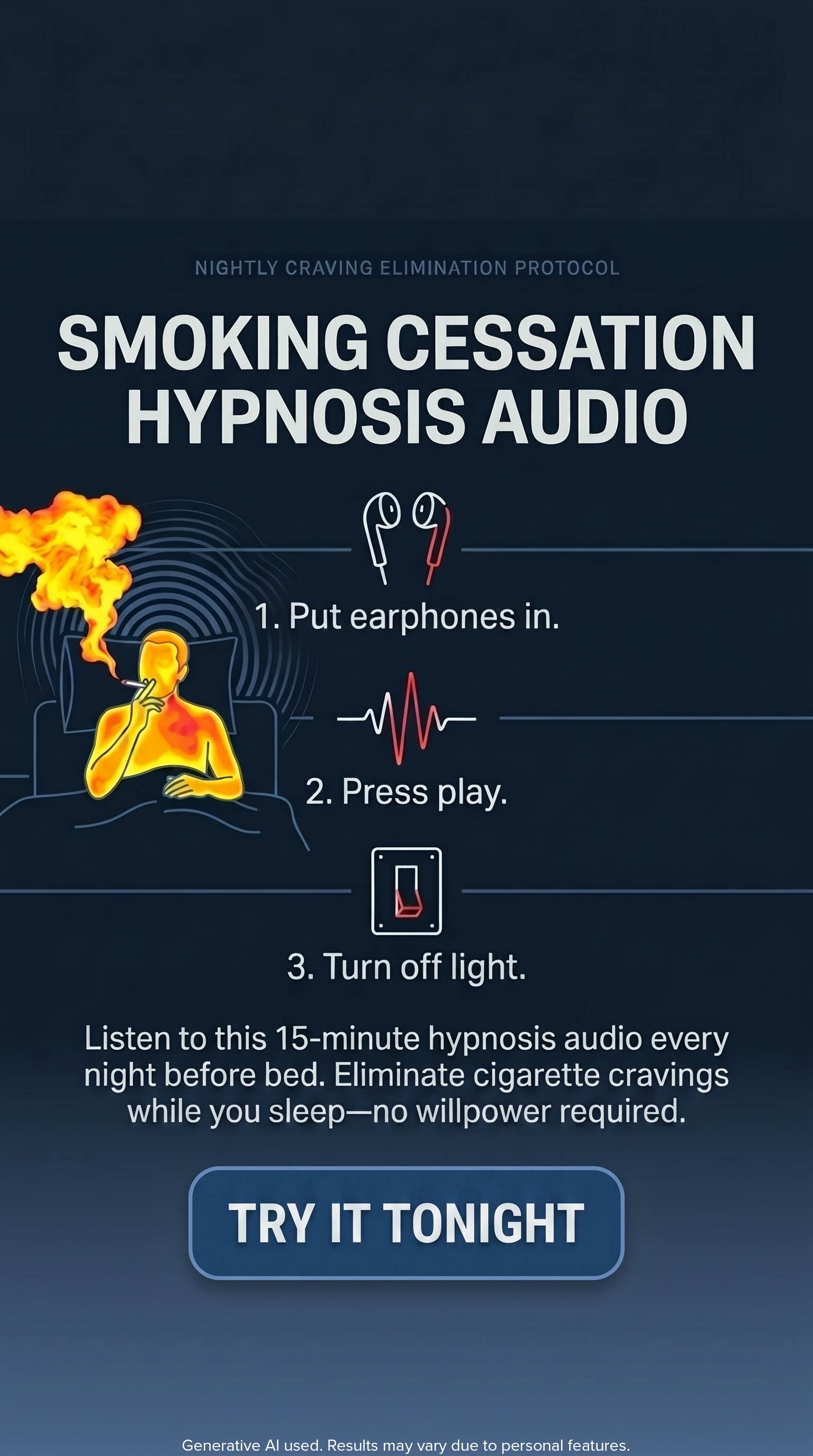 Hypnosis to Stop Smoking Facebook ad