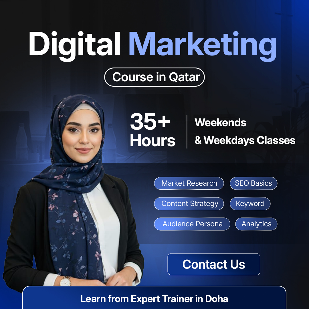 Multi-Media courses in Qatar Facebook ad: Learn Digital Marketing With AI