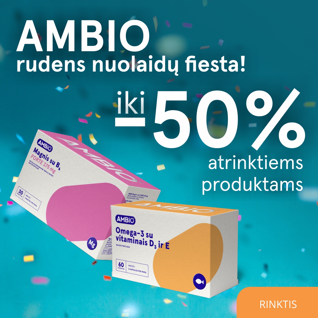 Gintarinė Vaistinė Facebook ad: Atrask AMBIO vaistinėse. Visai šeimai