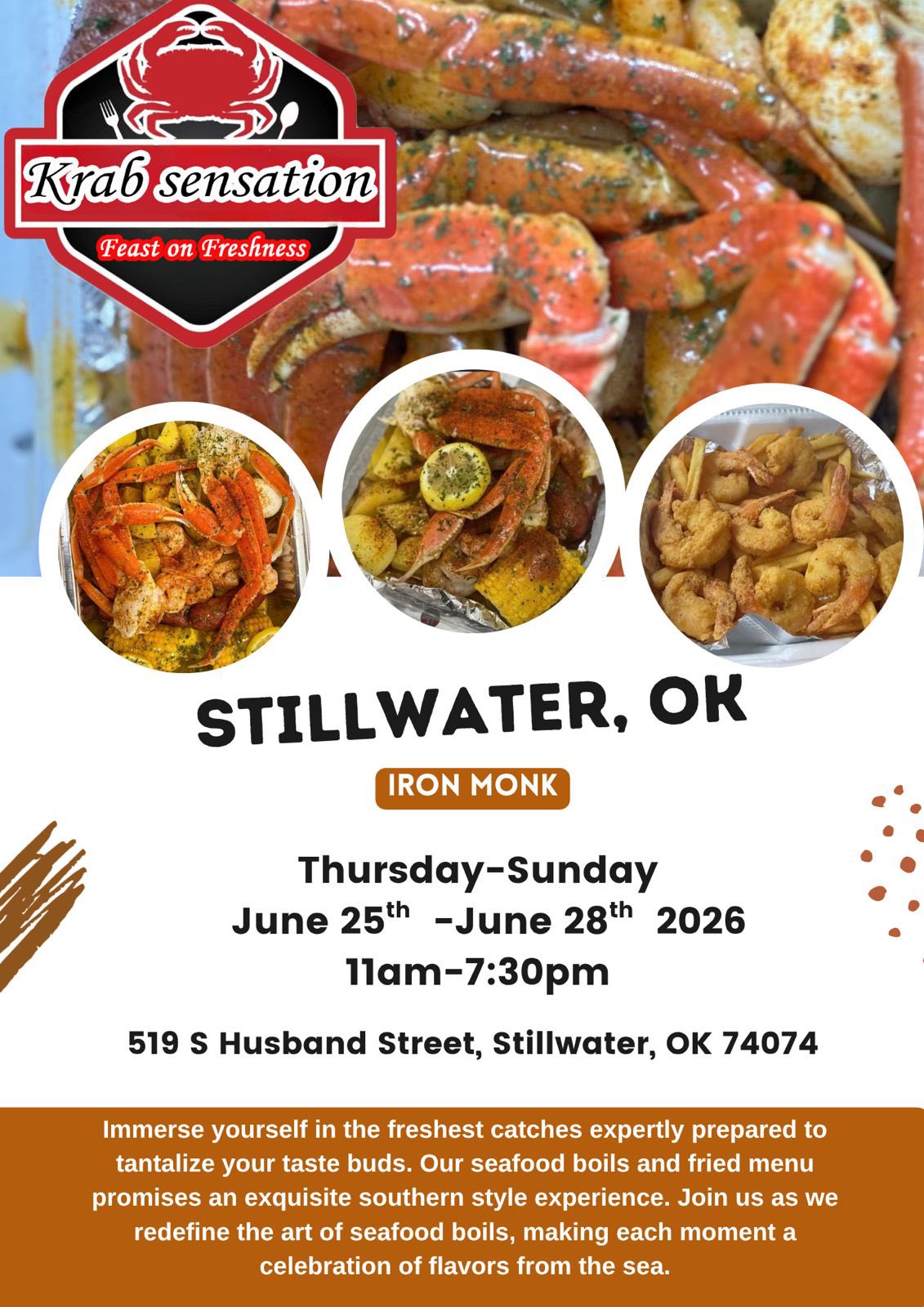 The Krab Sensation & Seafood on the Go. Facebook ad