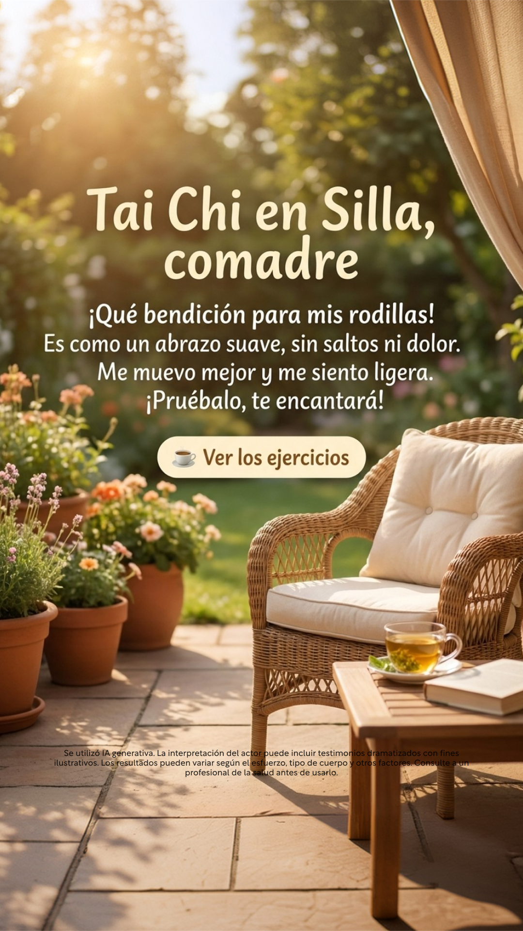 Reverse Health Tai Chi Facebook ad: Tu equilibrio empieza aquí. ¡Obtén 60% de descuento!