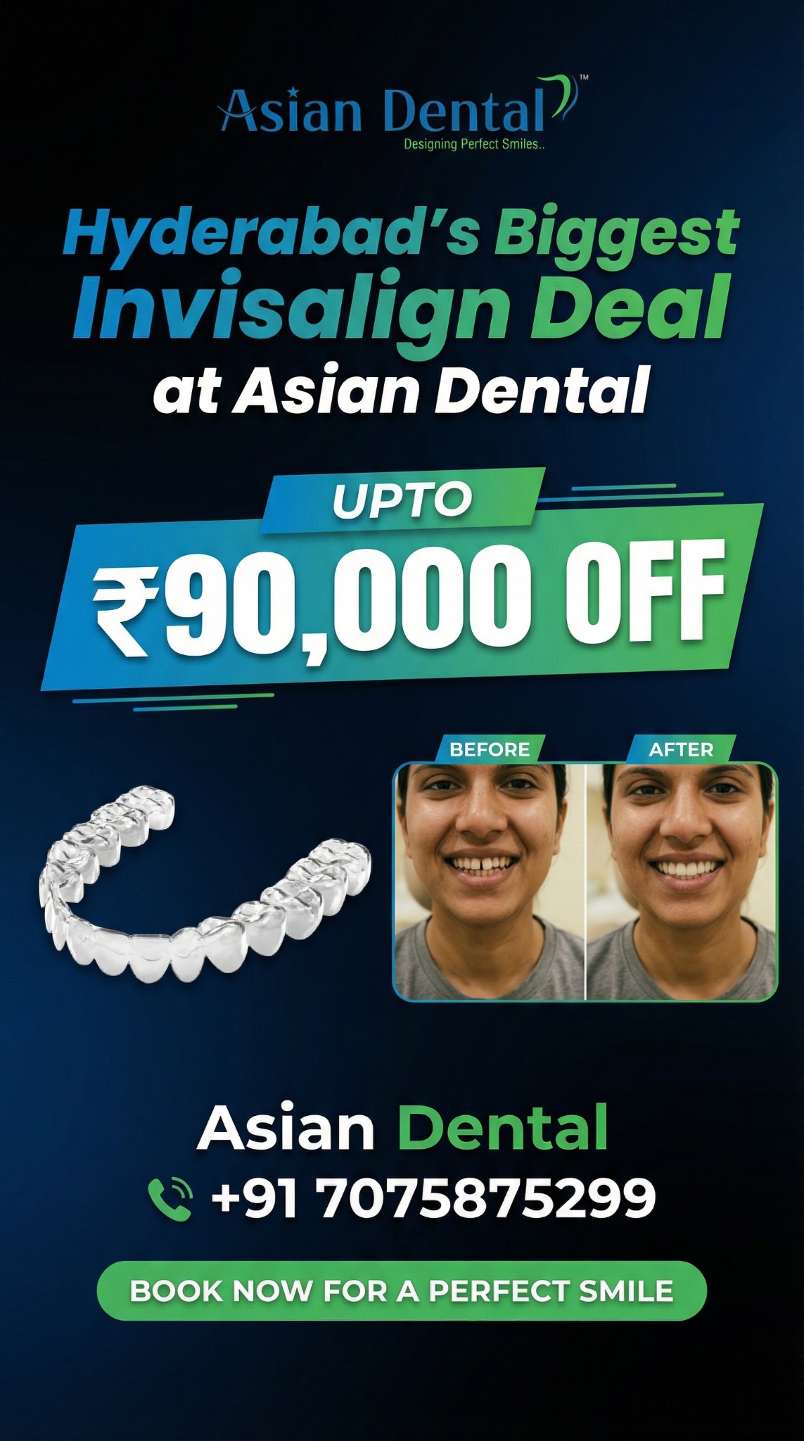 Asian Dental Facebook ad: Book your appointment now.