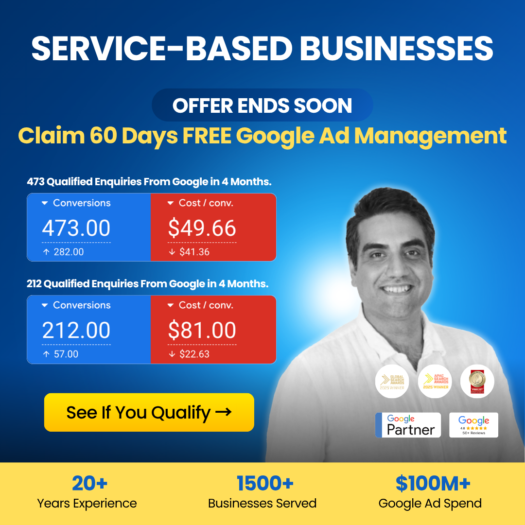 The Google Ads Guy Facebook ad: 2 Months FREE Google Ads, 20+ Years Experience