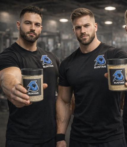 بنيان - Bunyan Facebook ad: العضلات والتغذية الصح… Bunyan Protein هو الحل!