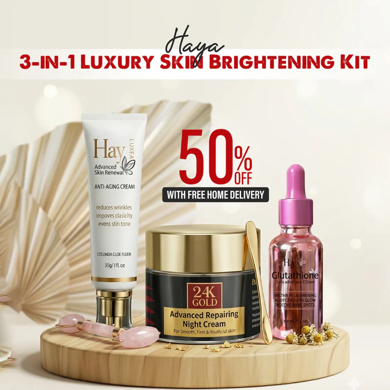 Haya by Rabi Facebook ad: Luxury Glow in 3 Steps