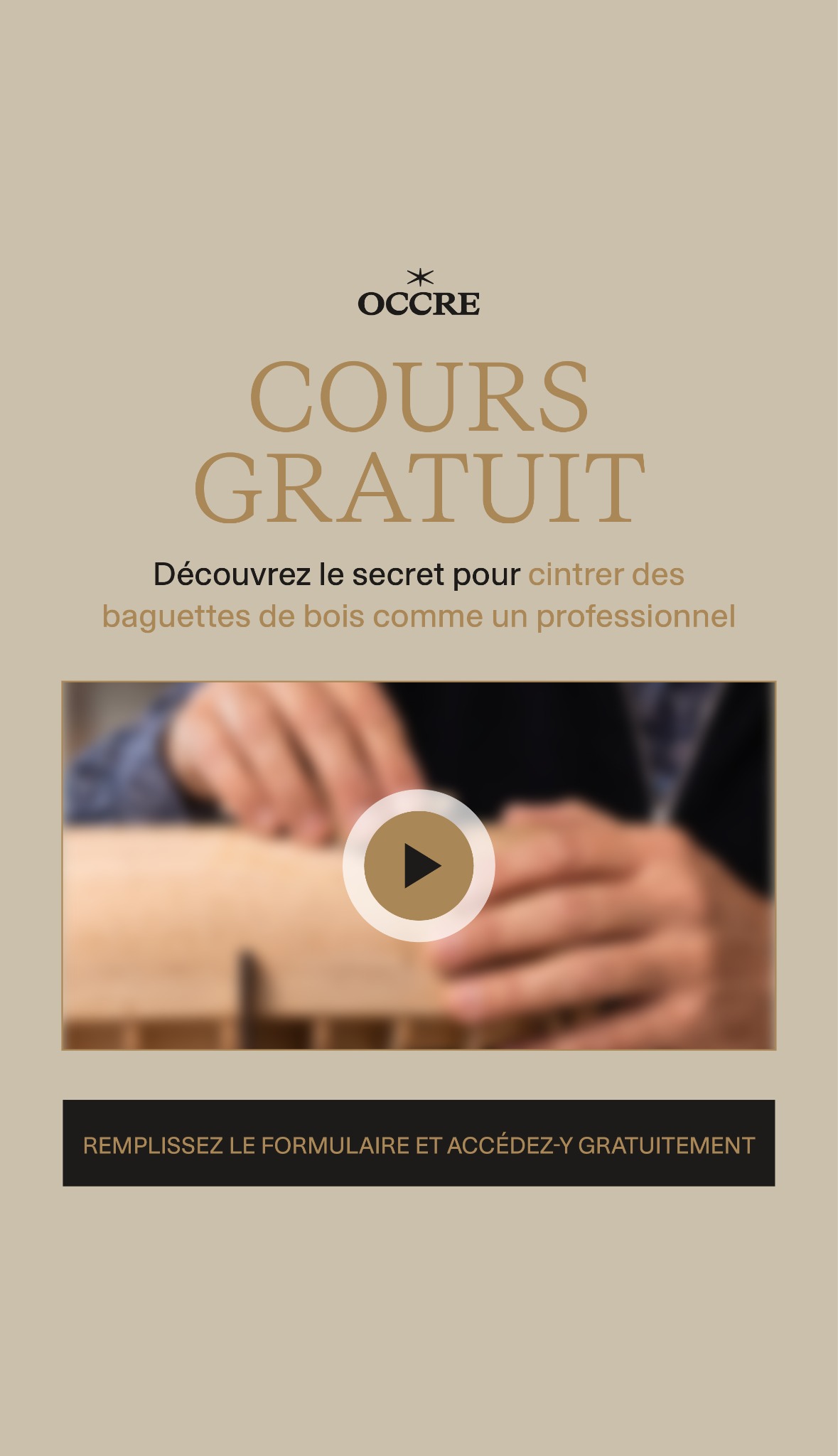 Occre Facebook ad: Voir le cours gratuit