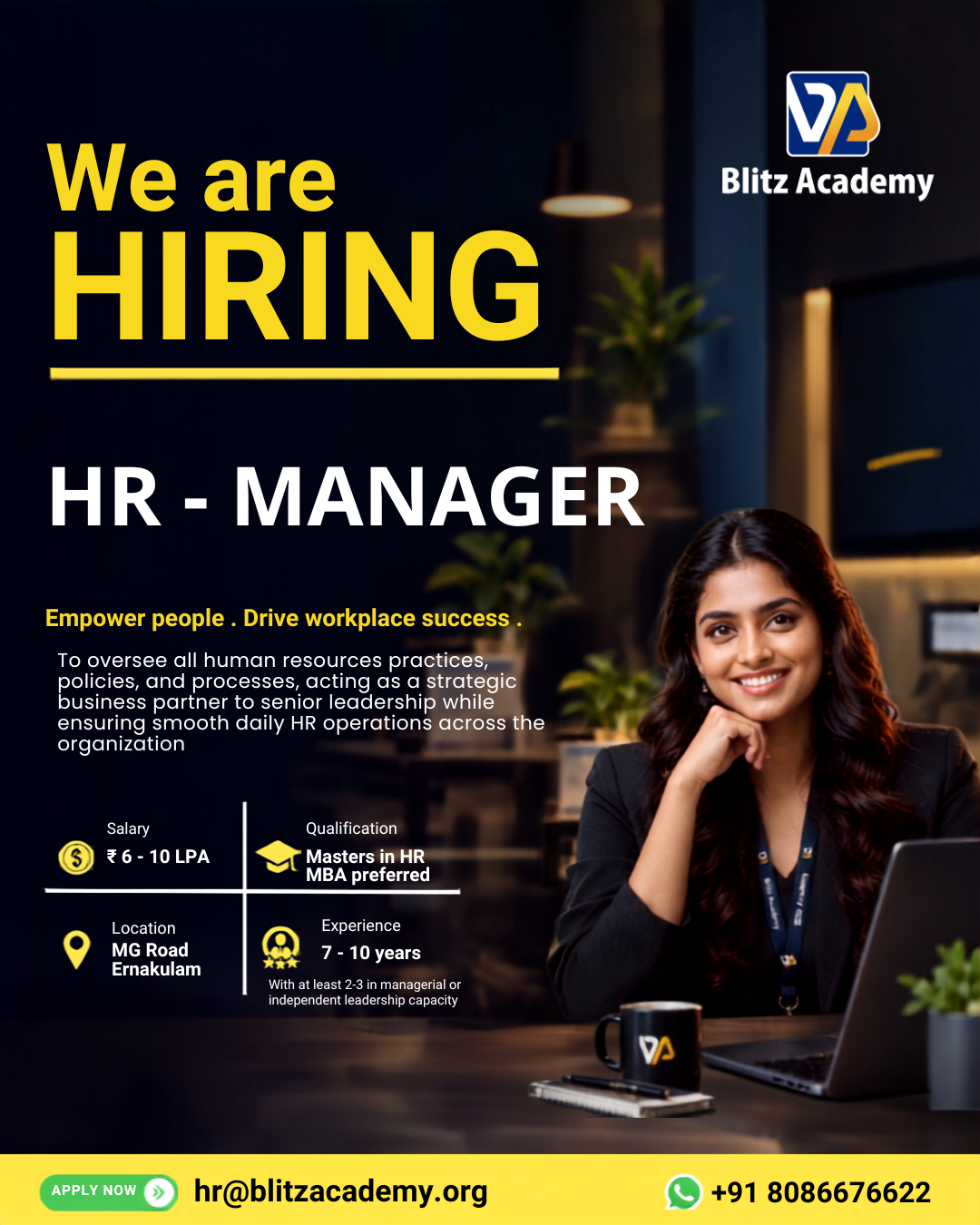 Blitz Academy Facebook ad: Apply Now!