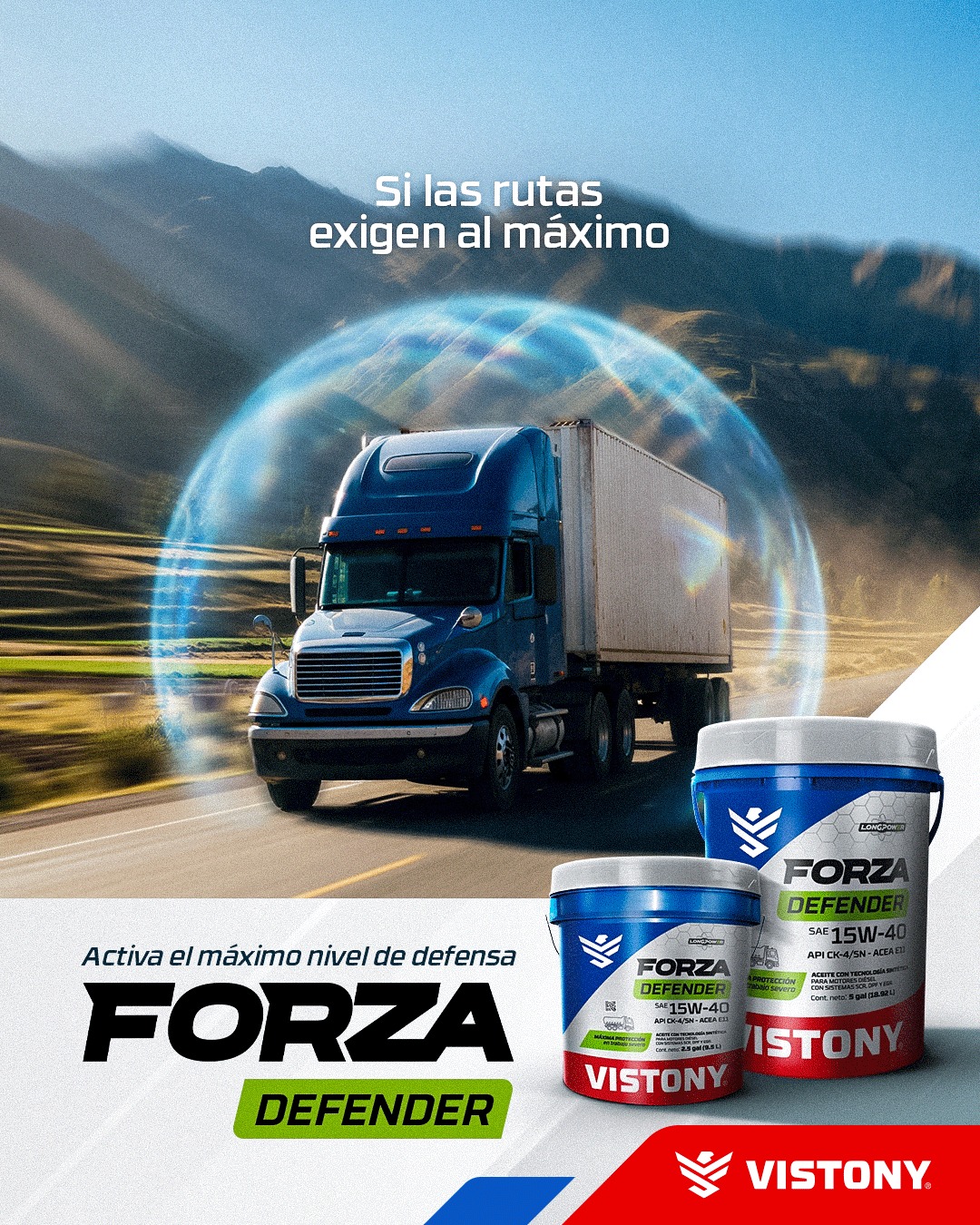 Vistony Facebook ad: Cuando la ruta se complica, tu motor exige…