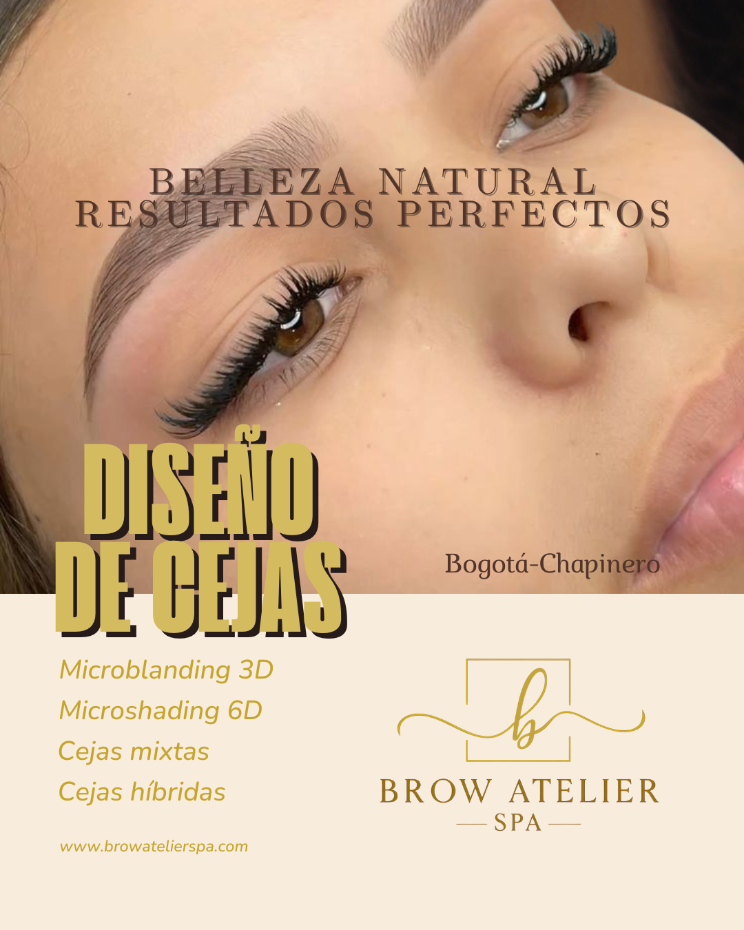 Brow Atelier studio Facebook ad: Bogotá