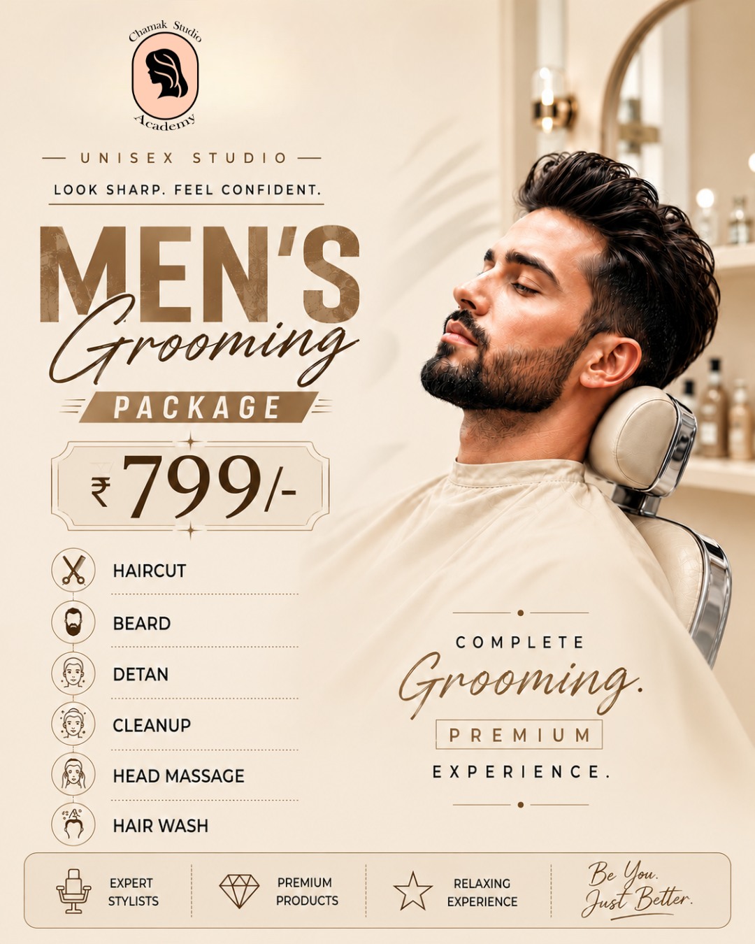 Chamak_thenailstudio Facebook ad: Sharp look. Premium experience.