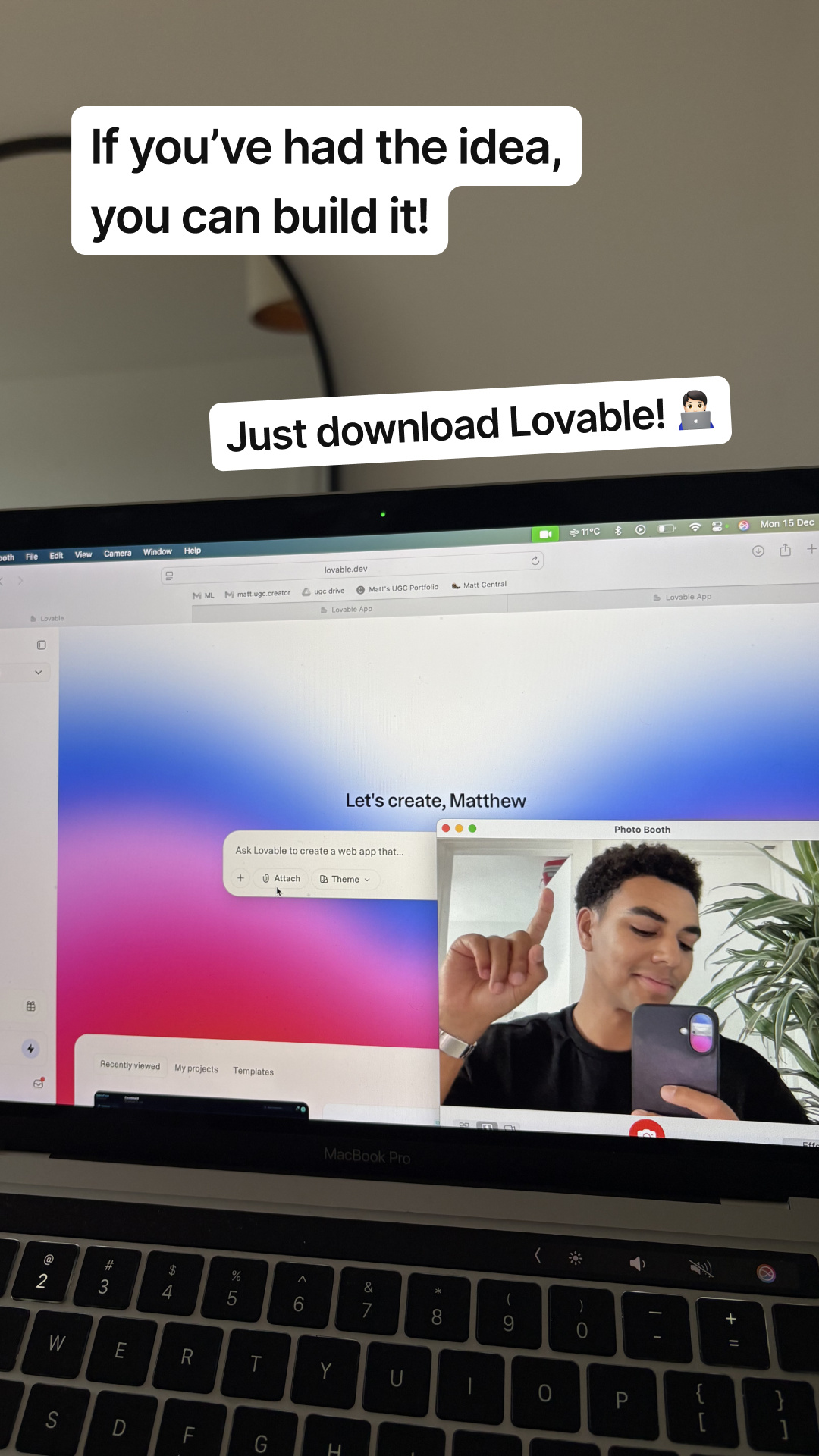 Lovable.dev Facebook ad