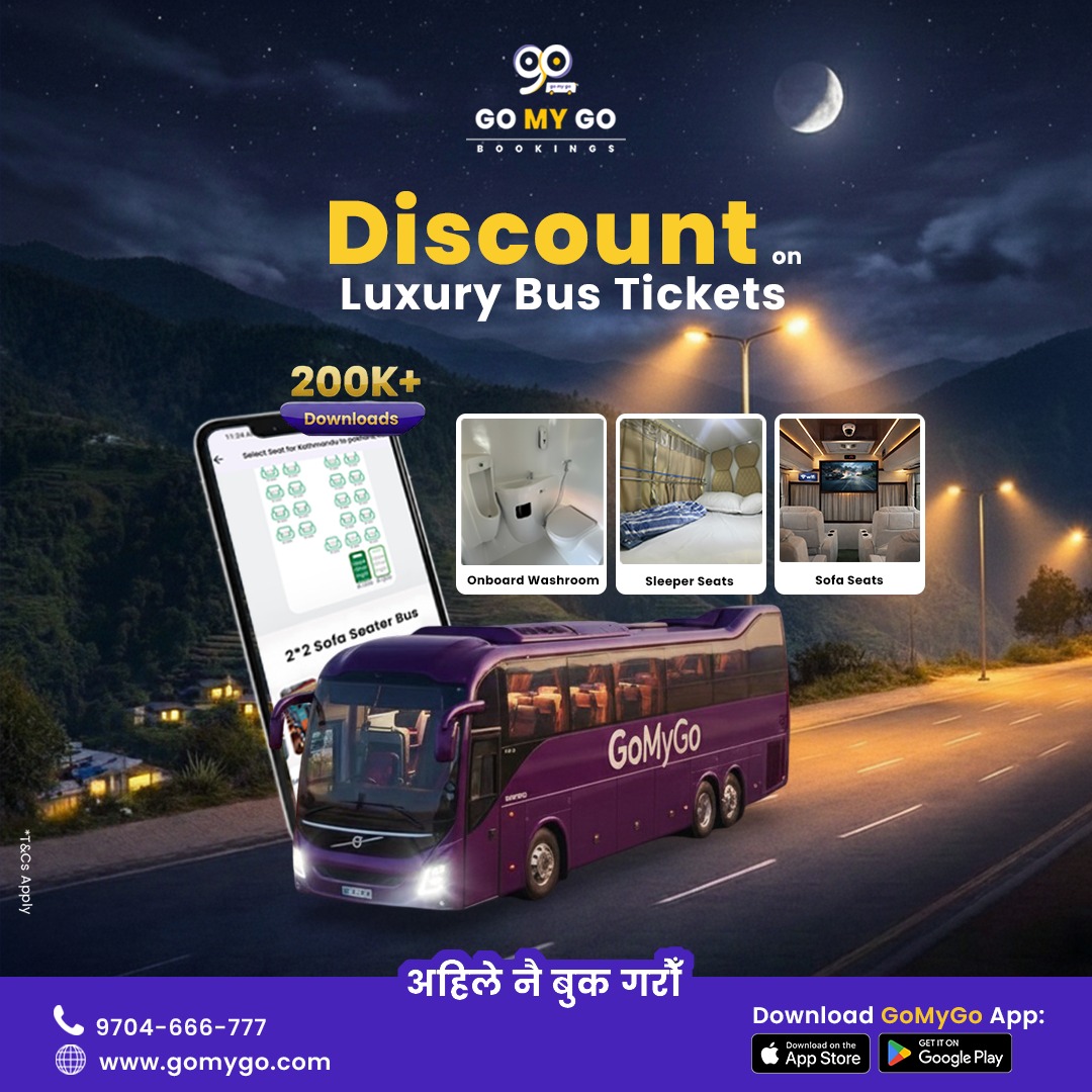 Go My Go Facebook ad: GoMyGo सँग अब luxury sleeper bus मा यात्रा…