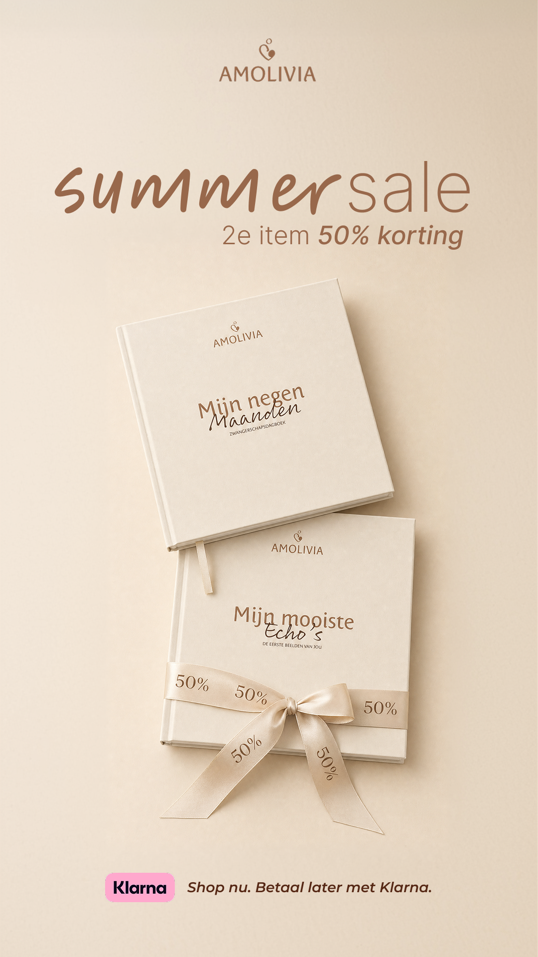 Amolivia Facebook ad: 2e Item 50% korting!