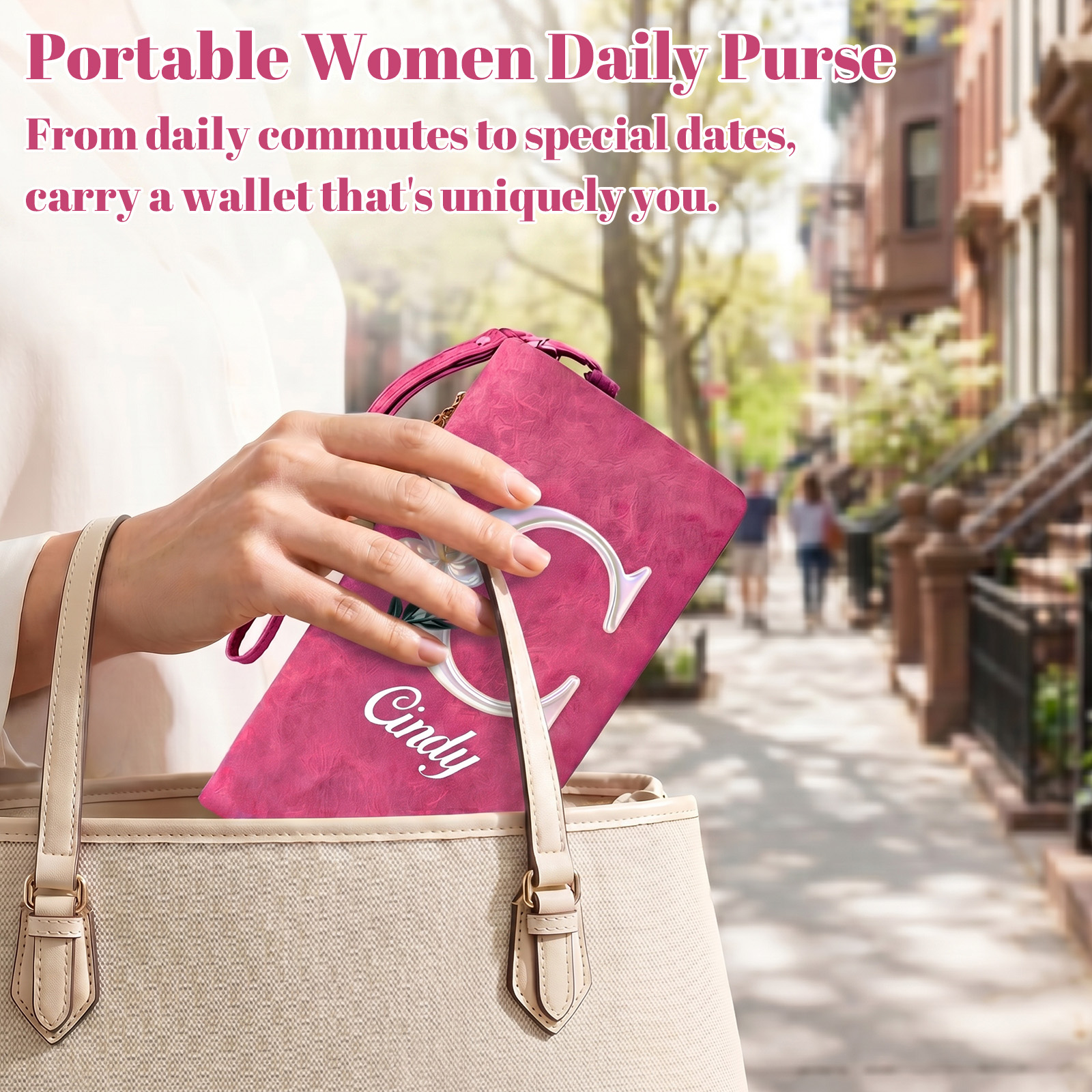 Bleggeitgift-2 Facebook ad: Personalized Wristlet Wallet for Women Custom Pearl…