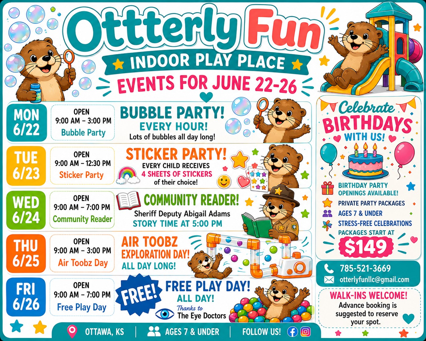 Otterly Fun - An Indoor Play Place Facebook ad: Otterly Fun | Indoor Play | 101 South Main Street, Ottawa…