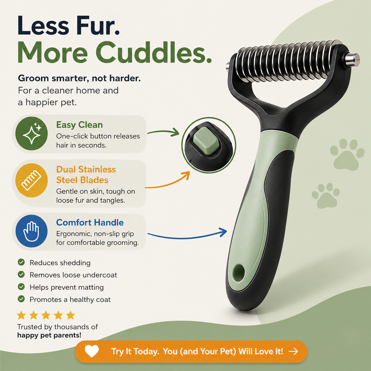 Golden Pawz Facebook ad: Reduce Shedding Up To 95%