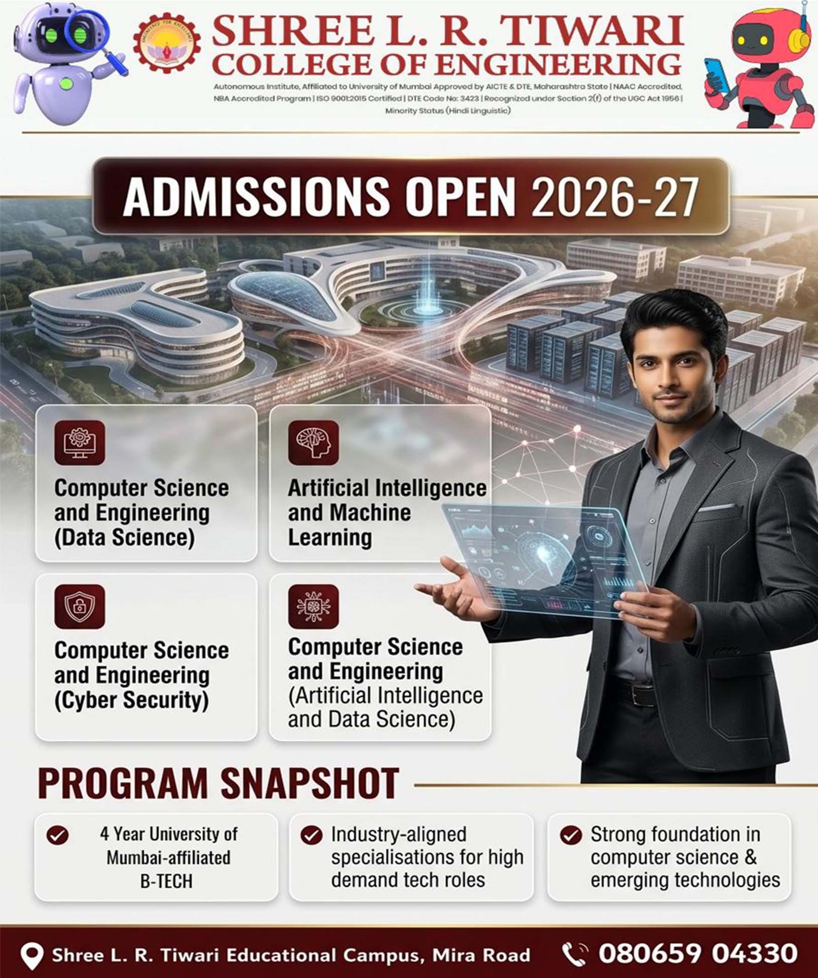 Shree L. R Tiwari College of Engineering Facebook ad: Shape your future with AI