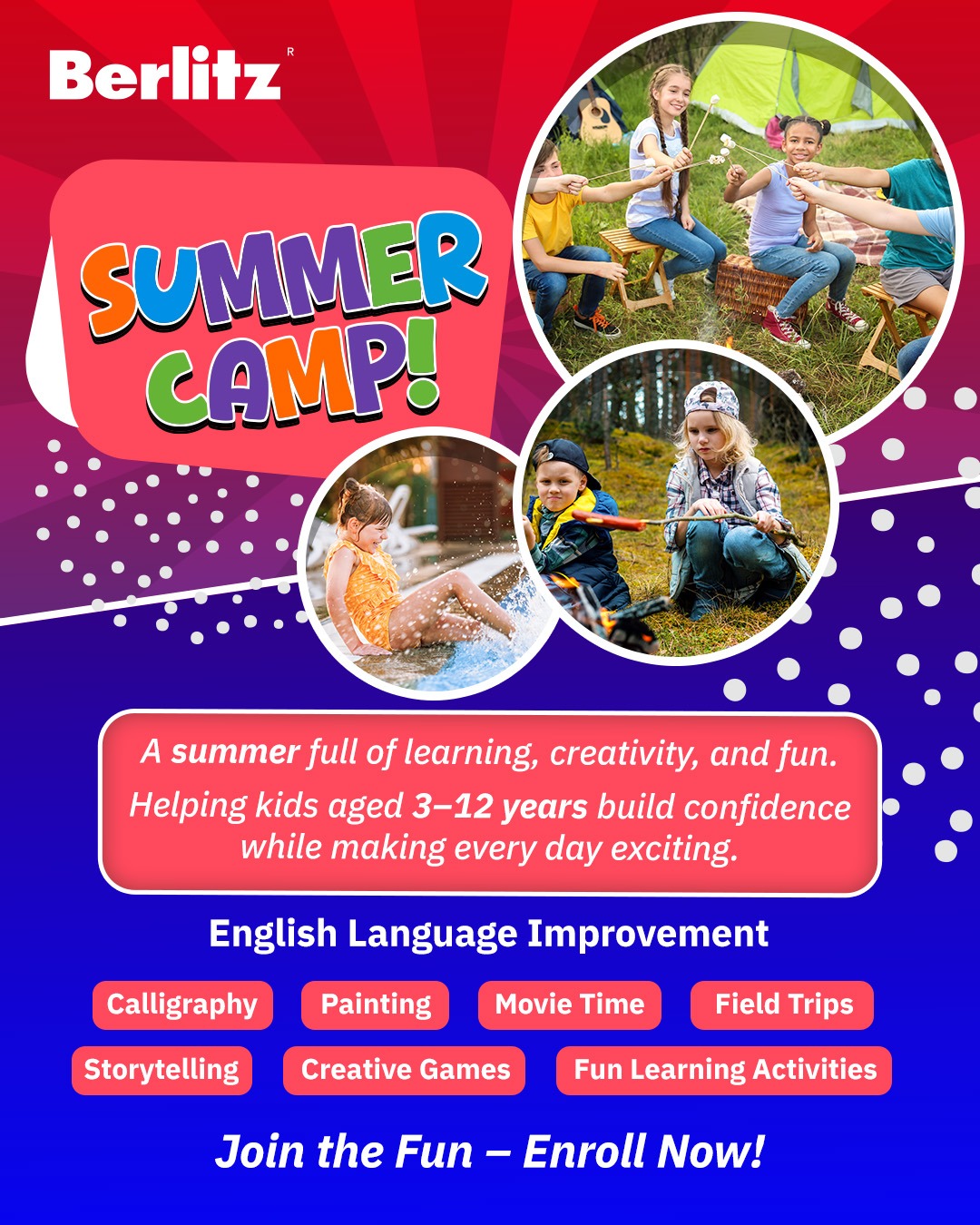 Berlitz Pakistan Facebook ad: Register With Berlitz Summer Camp
