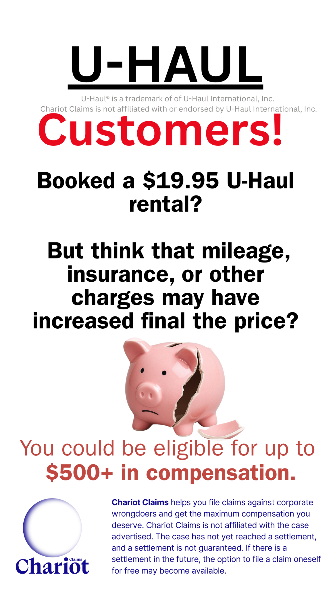 Chariot Claims - formerly ClaimClam Facebook ad