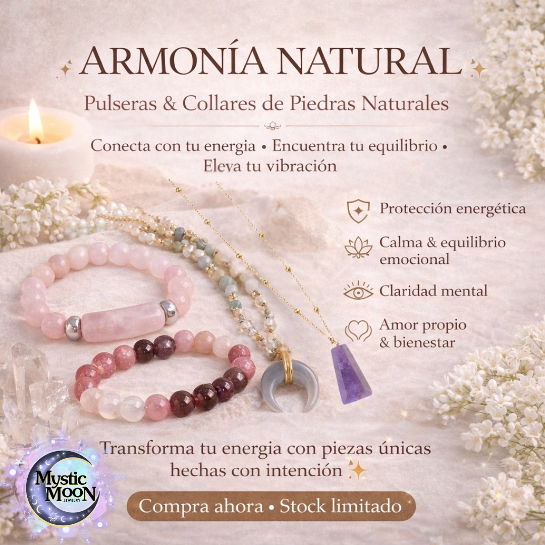 Mystic Moon Jewelry Facebook ad: ALERTA: NUEVA COLECCIÓN DE PIEDRAS NATURALES