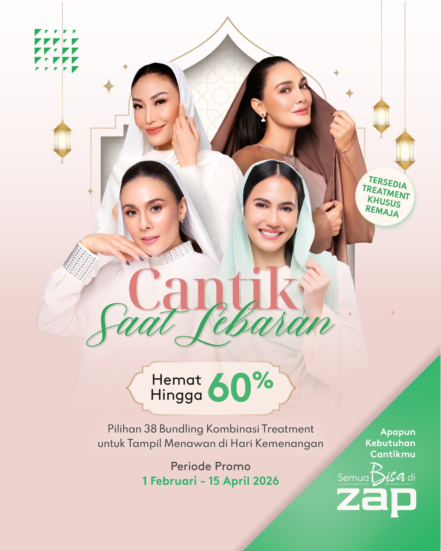 ZAP Clinic DP Mall Semarang Facebook ad: Cantik Saat Lebaran kembali lagi!
