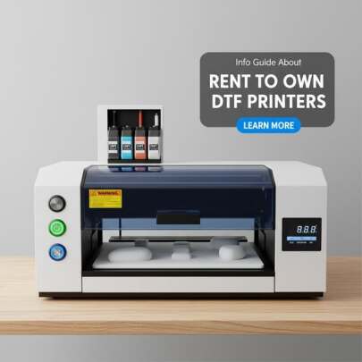 Vibrant Vibe Facebook ad: Rent To Own DTF Printers - Read More