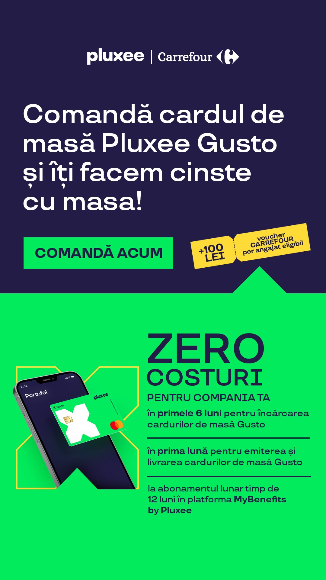 Pluxee Romania Facebook ad: Ofertă valabilă pentru clienții noi până la 30 Septembrie…