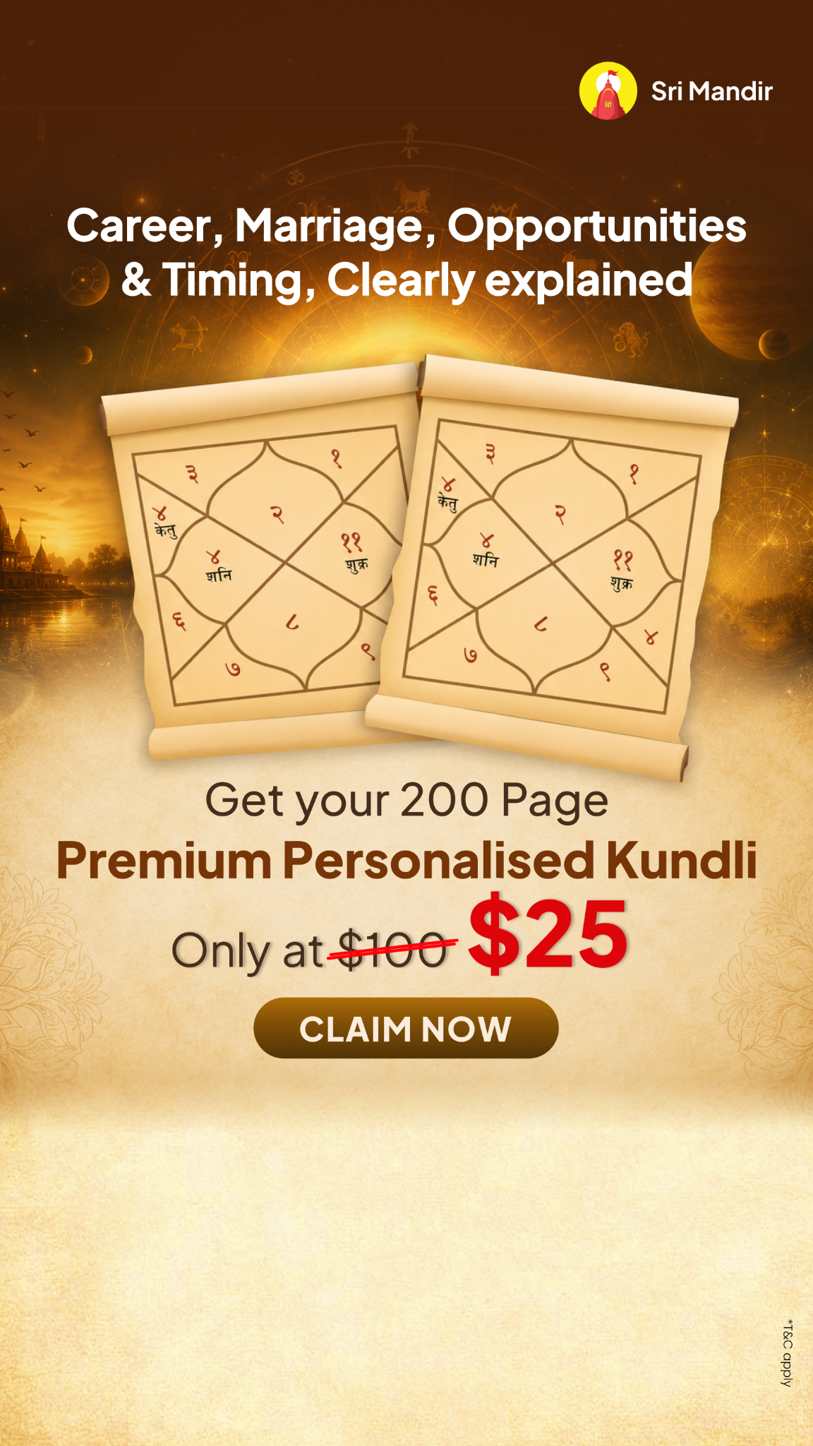 Kundli Guide by Sri Mandir Facebook ad