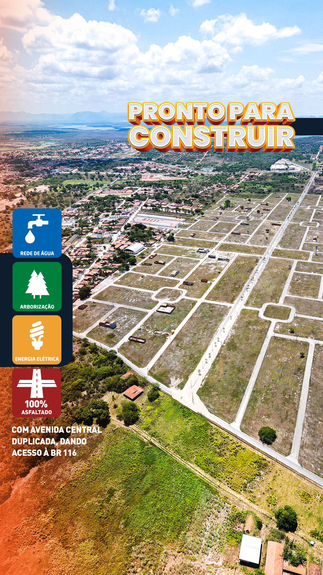 Loteamento Terras Horizonte Facebook ad from May 7, 2026