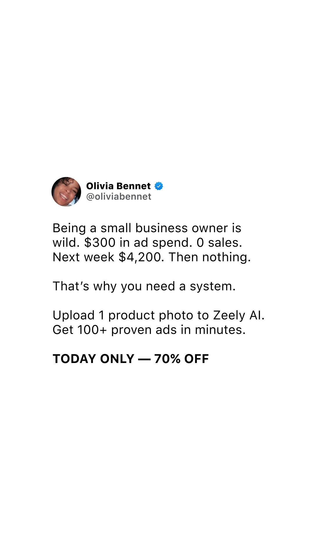 Zeely Facebook ad
