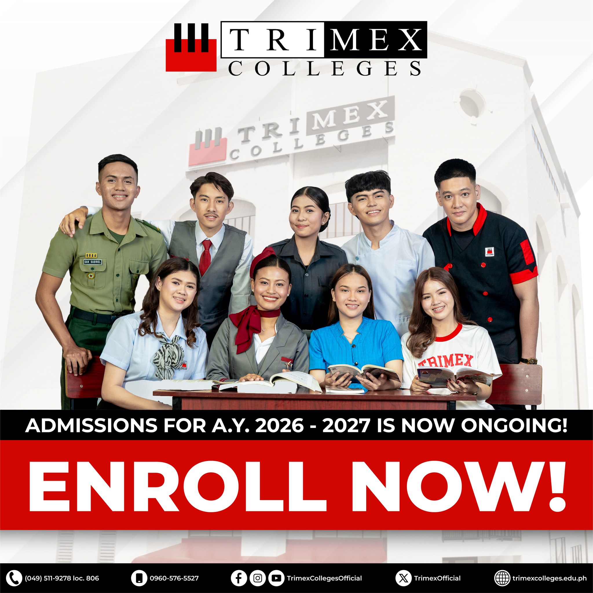 Trimex Colleges Facebook ad: ๐๐ง๐ซ๐จ๐ฅ๐ฅ๐ฆ๐๐ง๐ญ ๐๐จ๐ซ ๐๐ฌ๐ญ ๐๐๐ฆ๐๐ฌ๐ญ๐๐ซ ๐.๐.