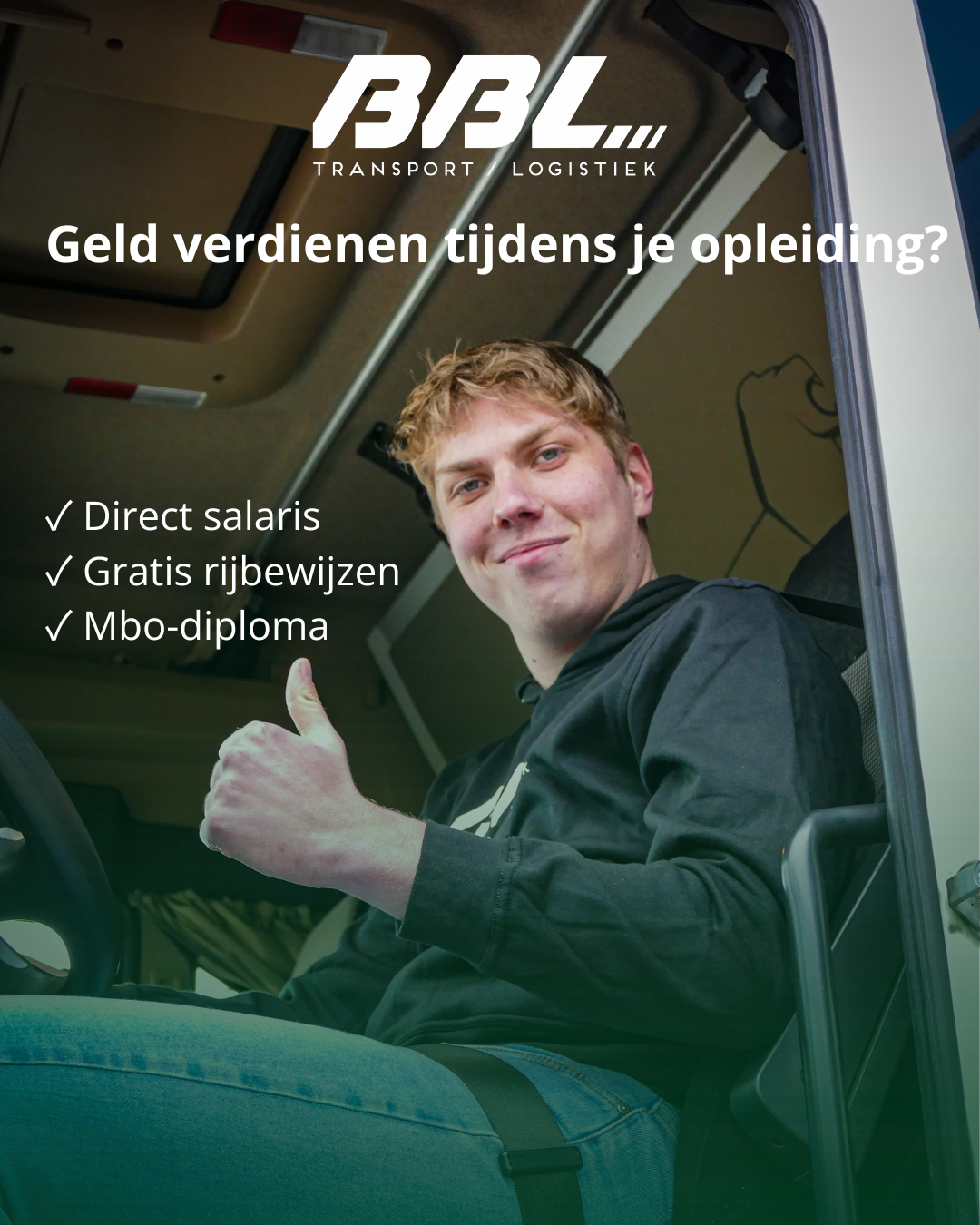 BBL Transport en Logistiek Facebook ad: Geld verdienen tijdens je opleiding
