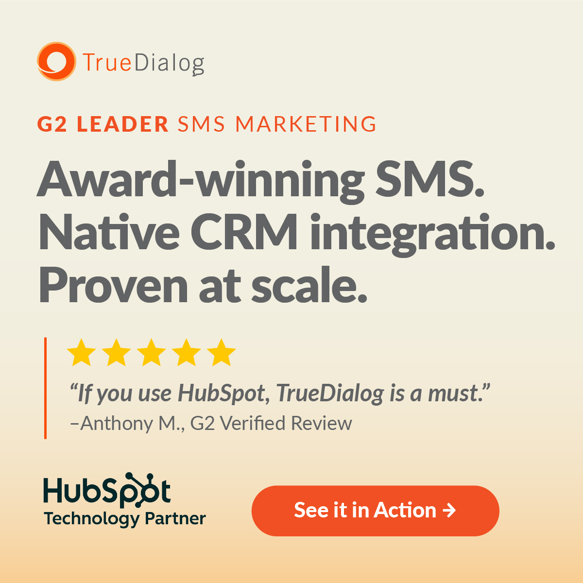 TrueDialog Facebook ad: Be the agency that brought your client SMS. TrueDialog +…