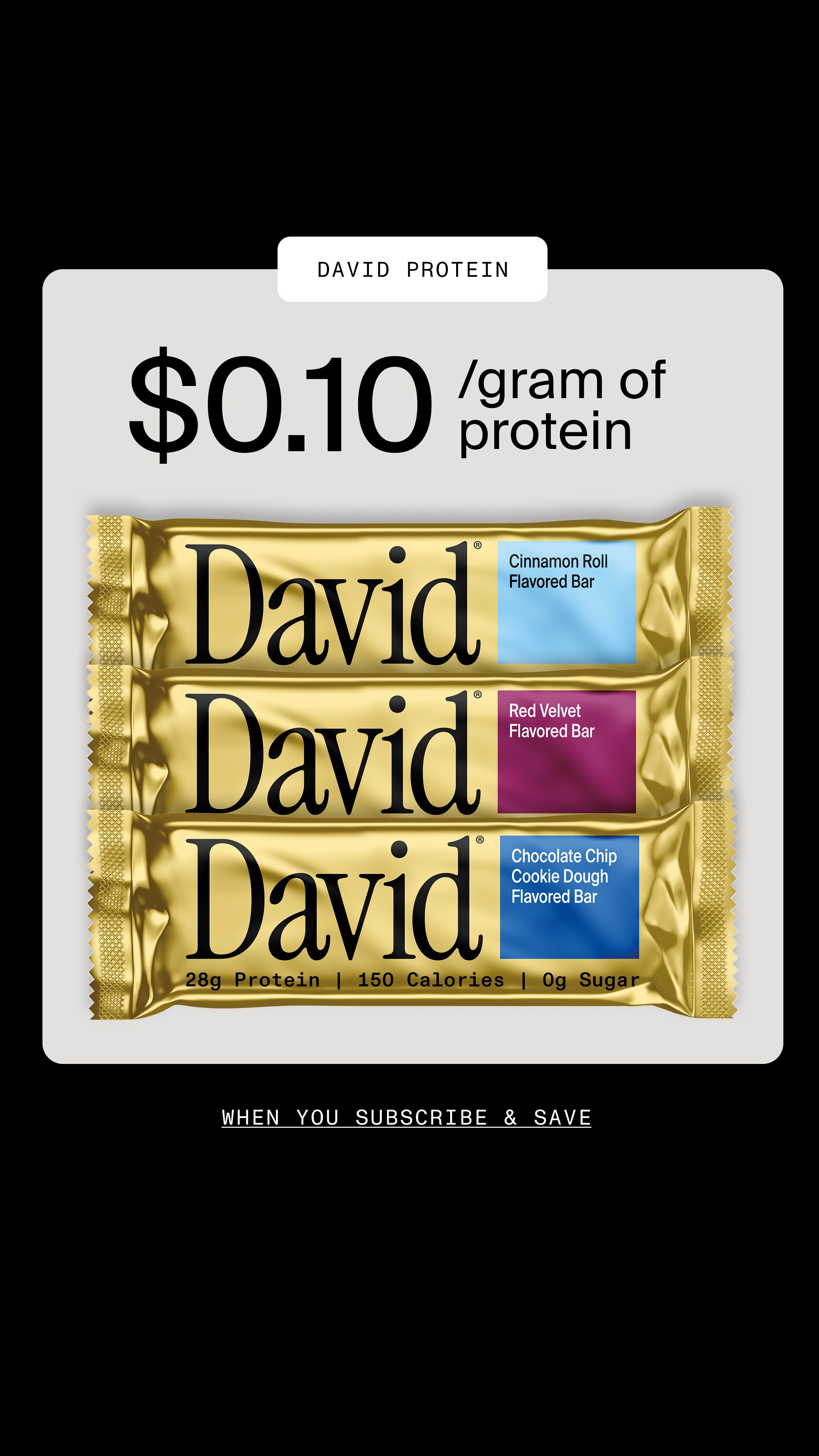 David Protein Facebook ad
