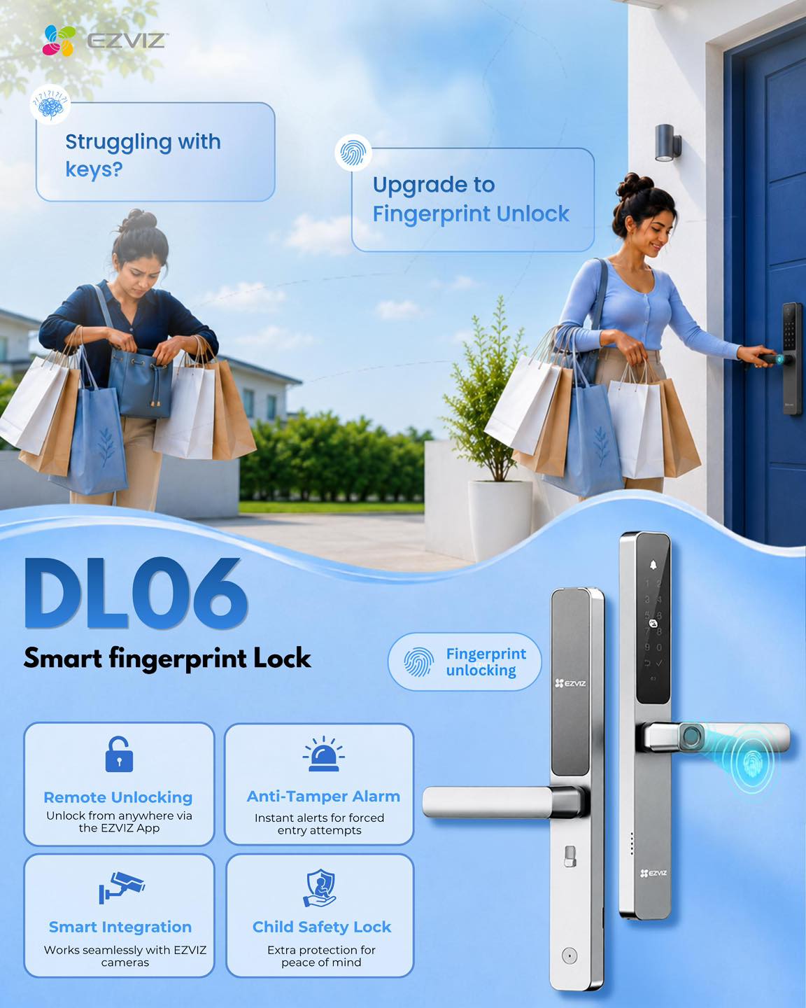 EZVIZ Sri Lanka Facebook ad: Struggling to find your keys with full hands?