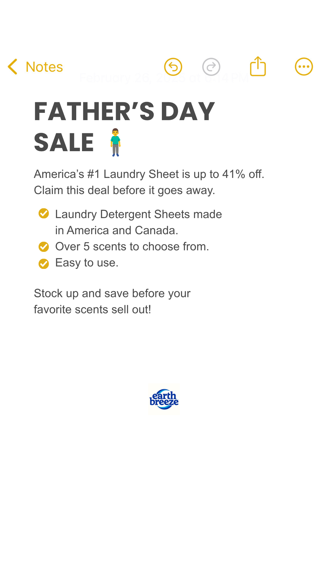 Earth Breeze Facebook ad