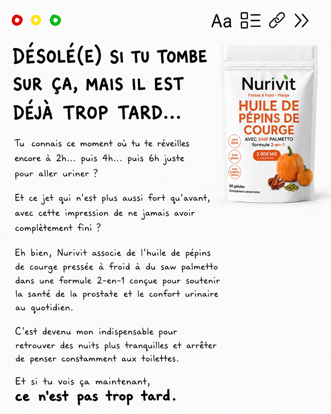 Le Journal de la Prostate Facebook ad