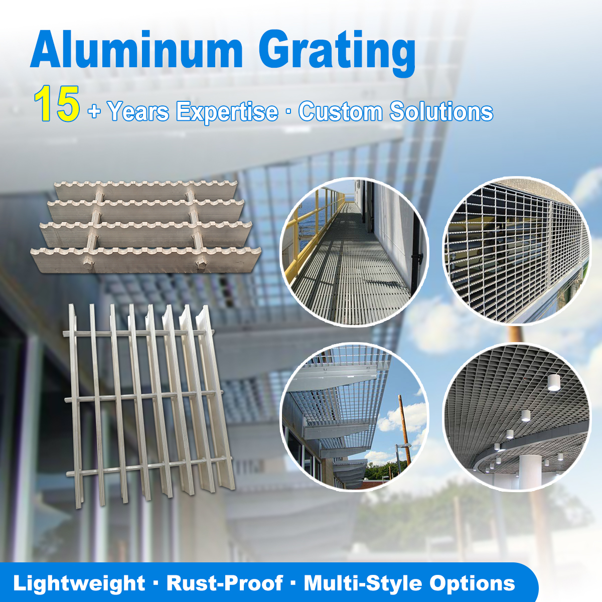 Zhuote steel Facebook ad: Aluminum Grating for Infrastructure Projects