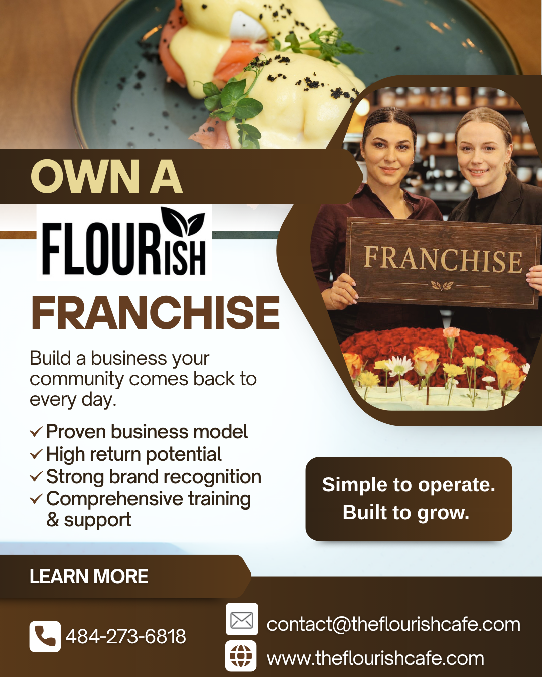 Flourish Cafe Facebook ad: Own a Flourish Franchise