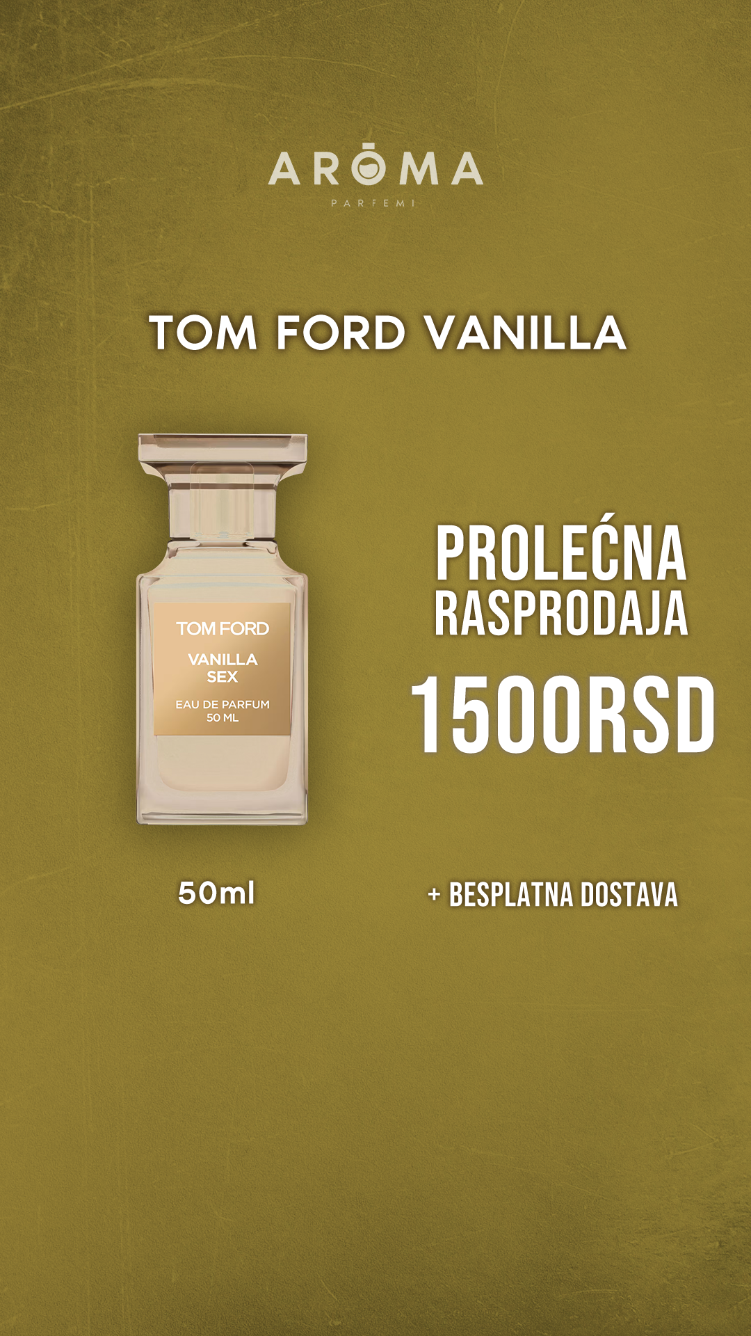 Aroma Parfemi RS Facebook ad: Prolećna rasprodaja