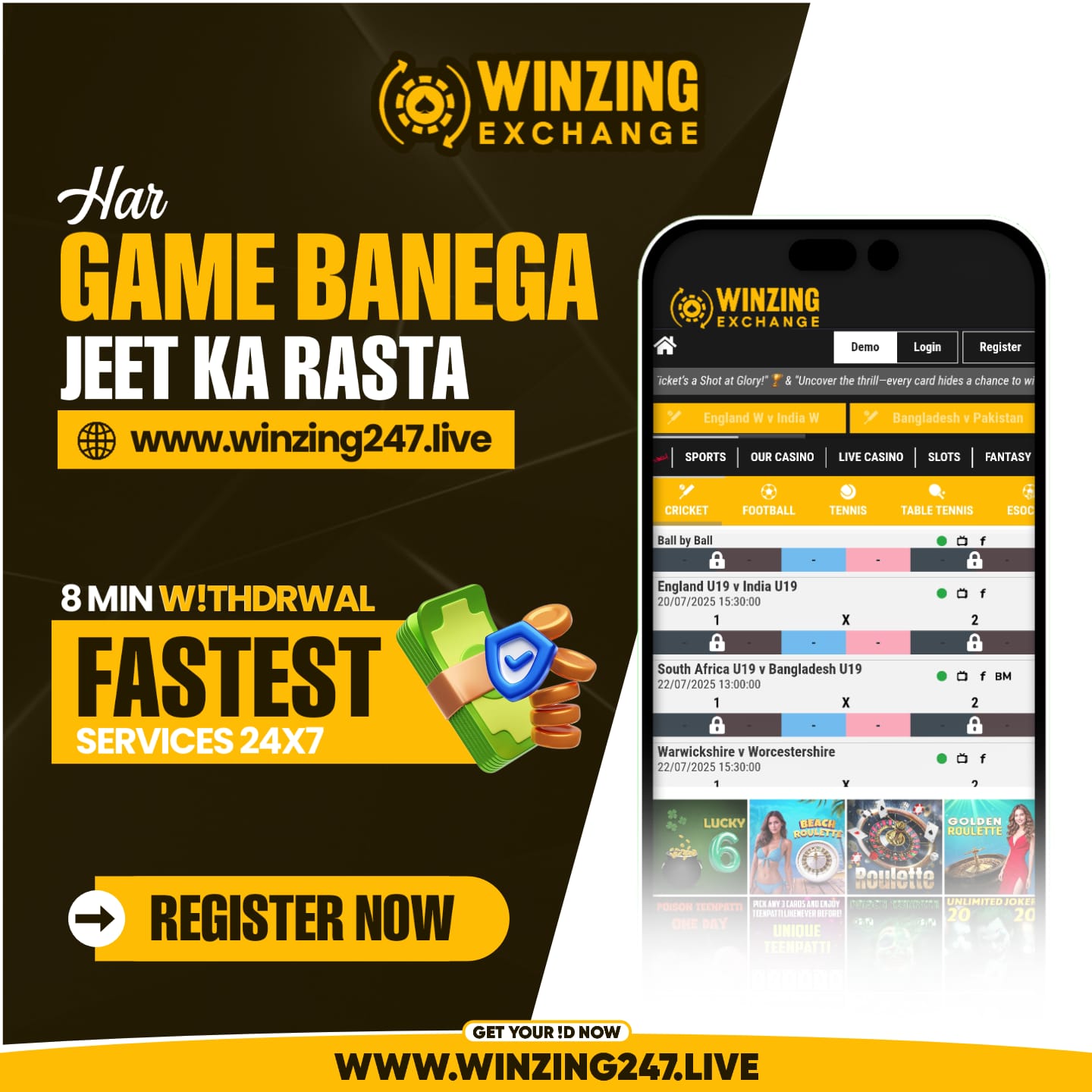 Winzing247.com Facebook ad: Chat with us