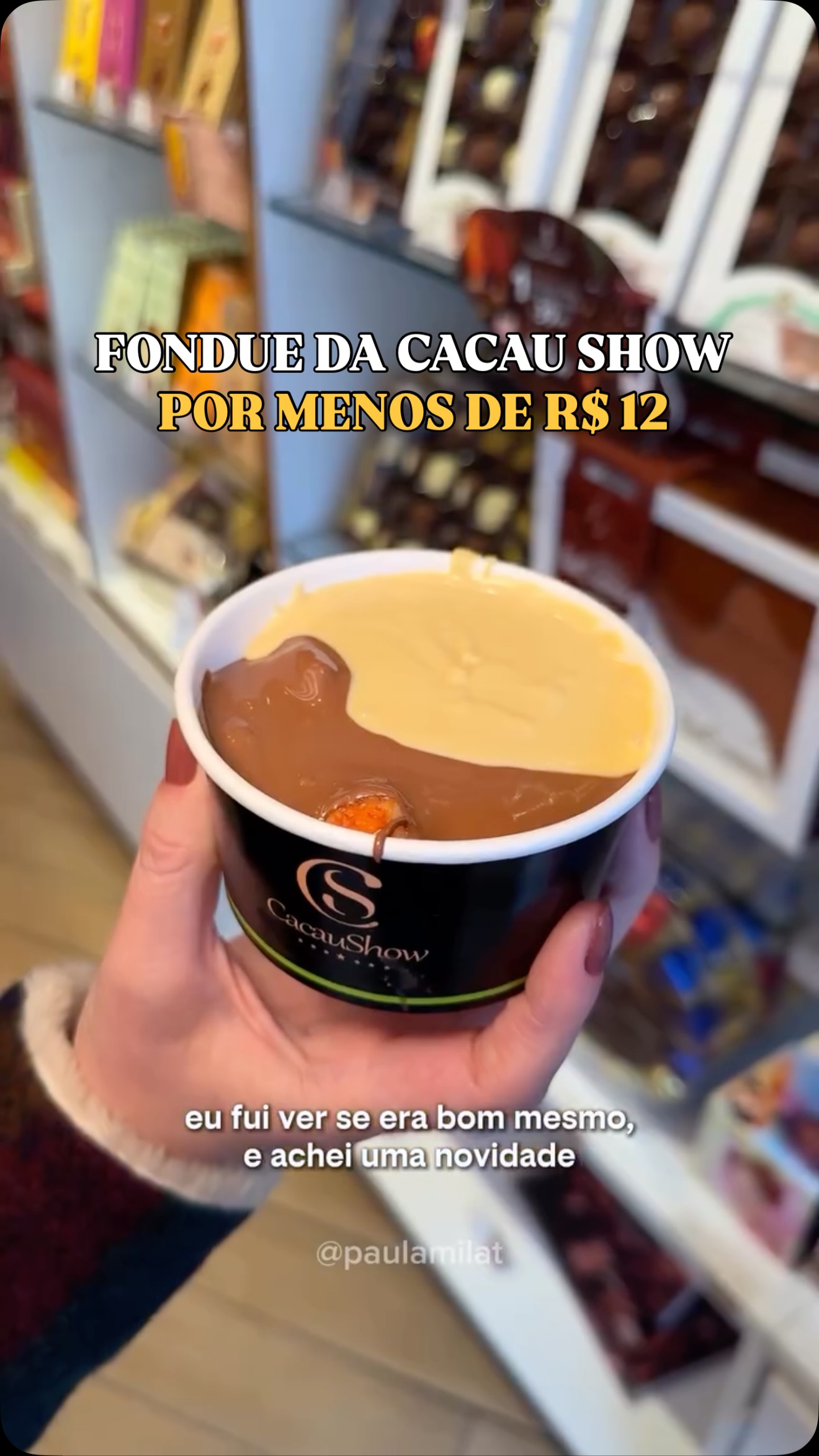 Vou de 99 Facebook ad: FONDUE DA CACAU SHOW POR MENOS DE R$12