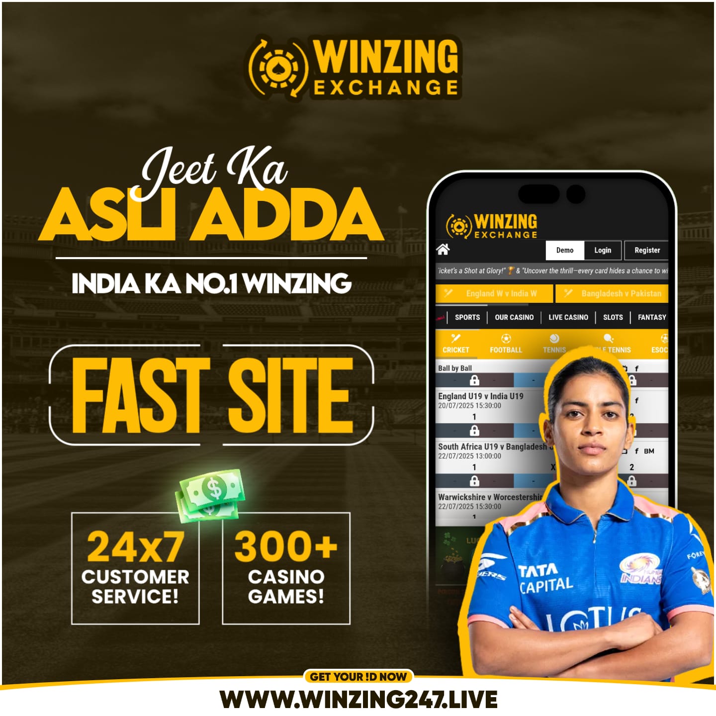 Winzing247.com Facebook ad: Chat with us