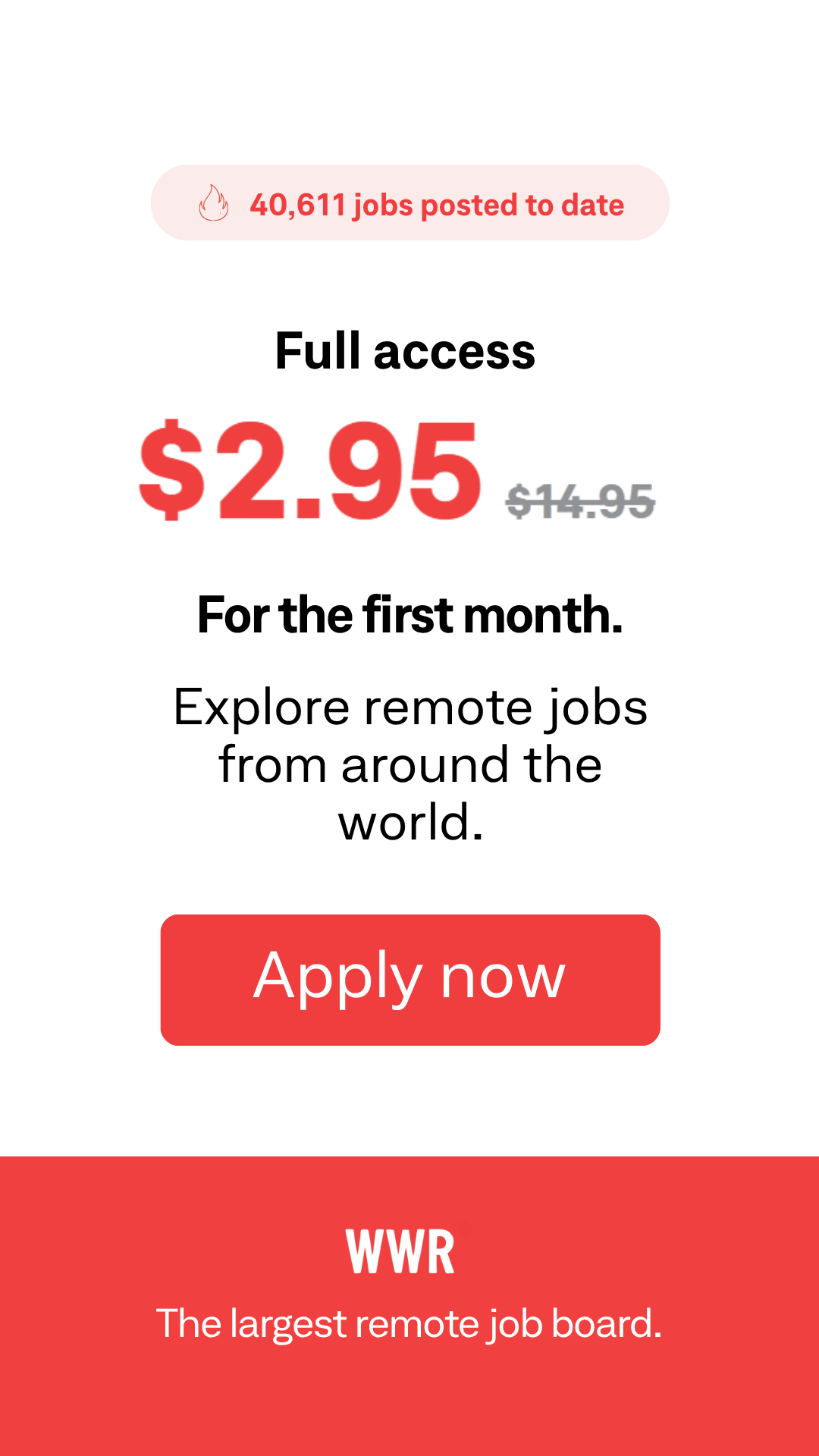 We Work Remotely Facebook ad