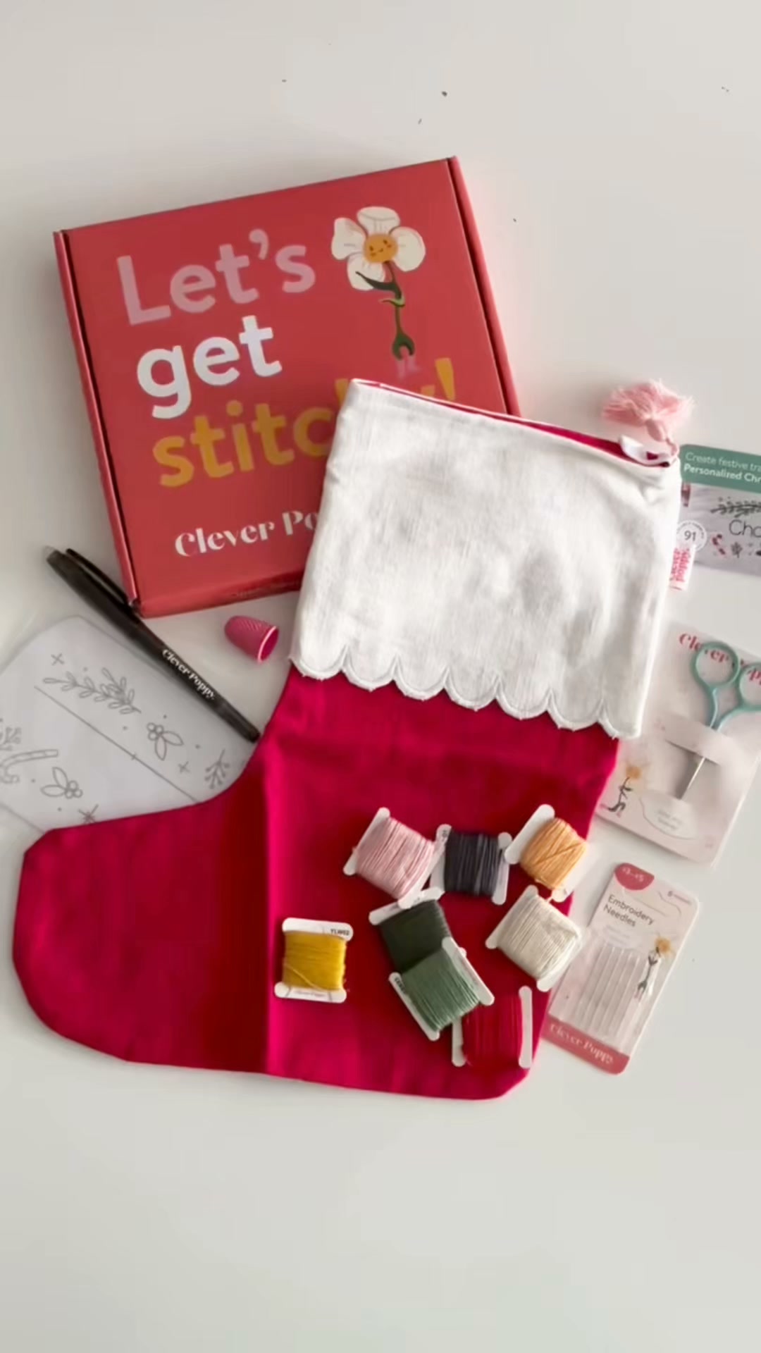 Clever Poppy Facebook ad: Christmas embroidery kits for beginners