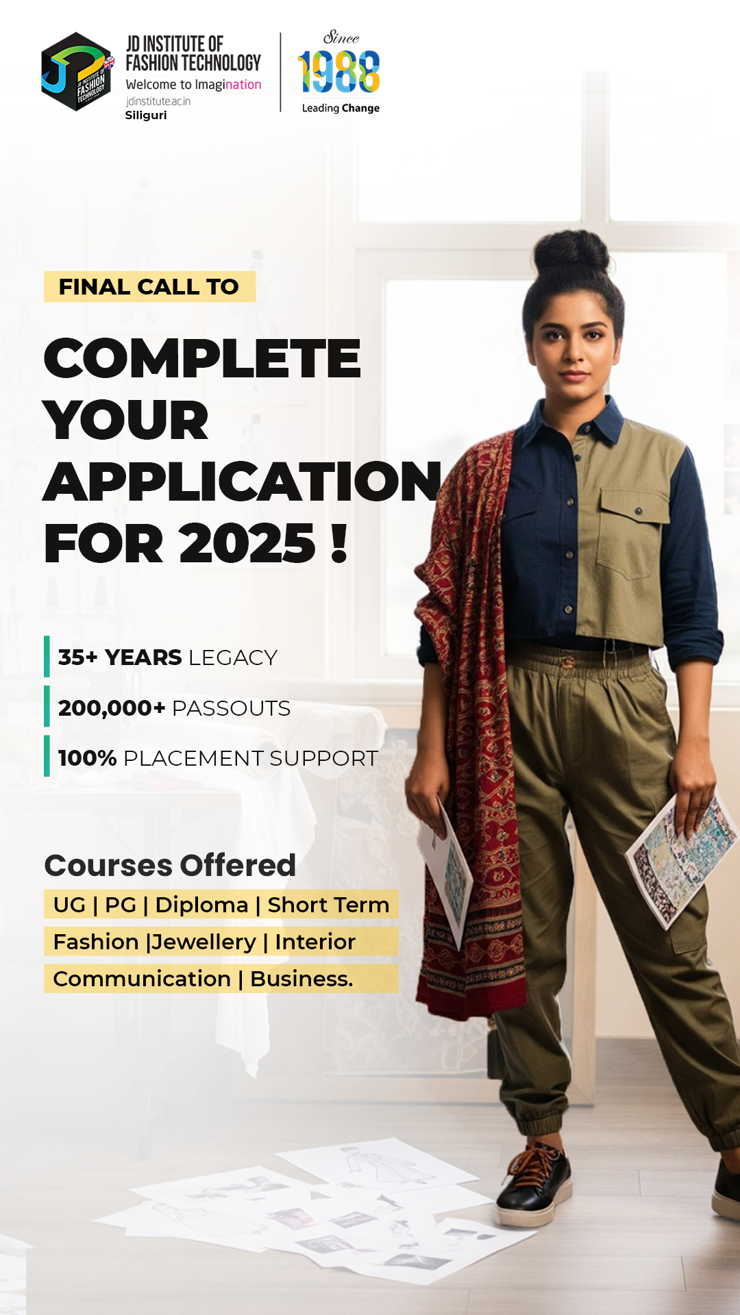 JD Institute of Fashion Technology Siliguri Corporate Facebook ad from Jun 27, 2025